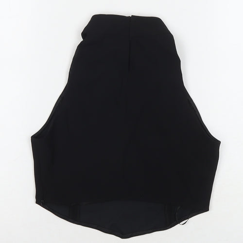Zara Womens Black Polyester Cropped Tank Size XS Boat Neck