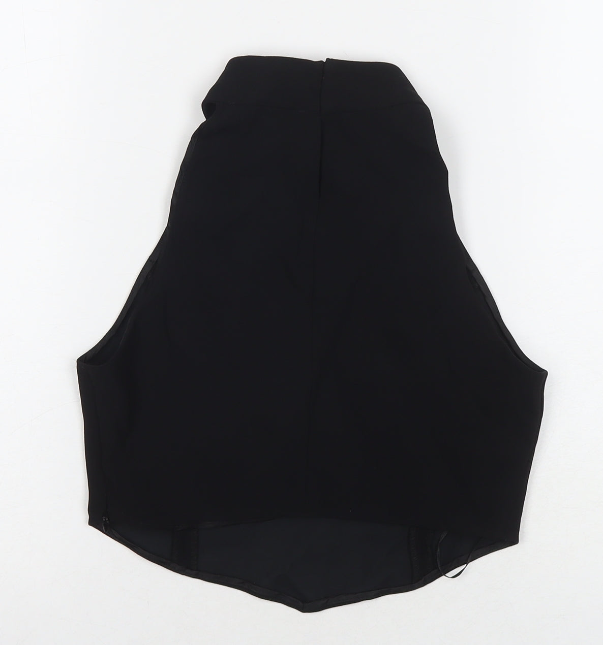 Zara Womens Black Polyester Cropped Tank Size XS Boat Neck