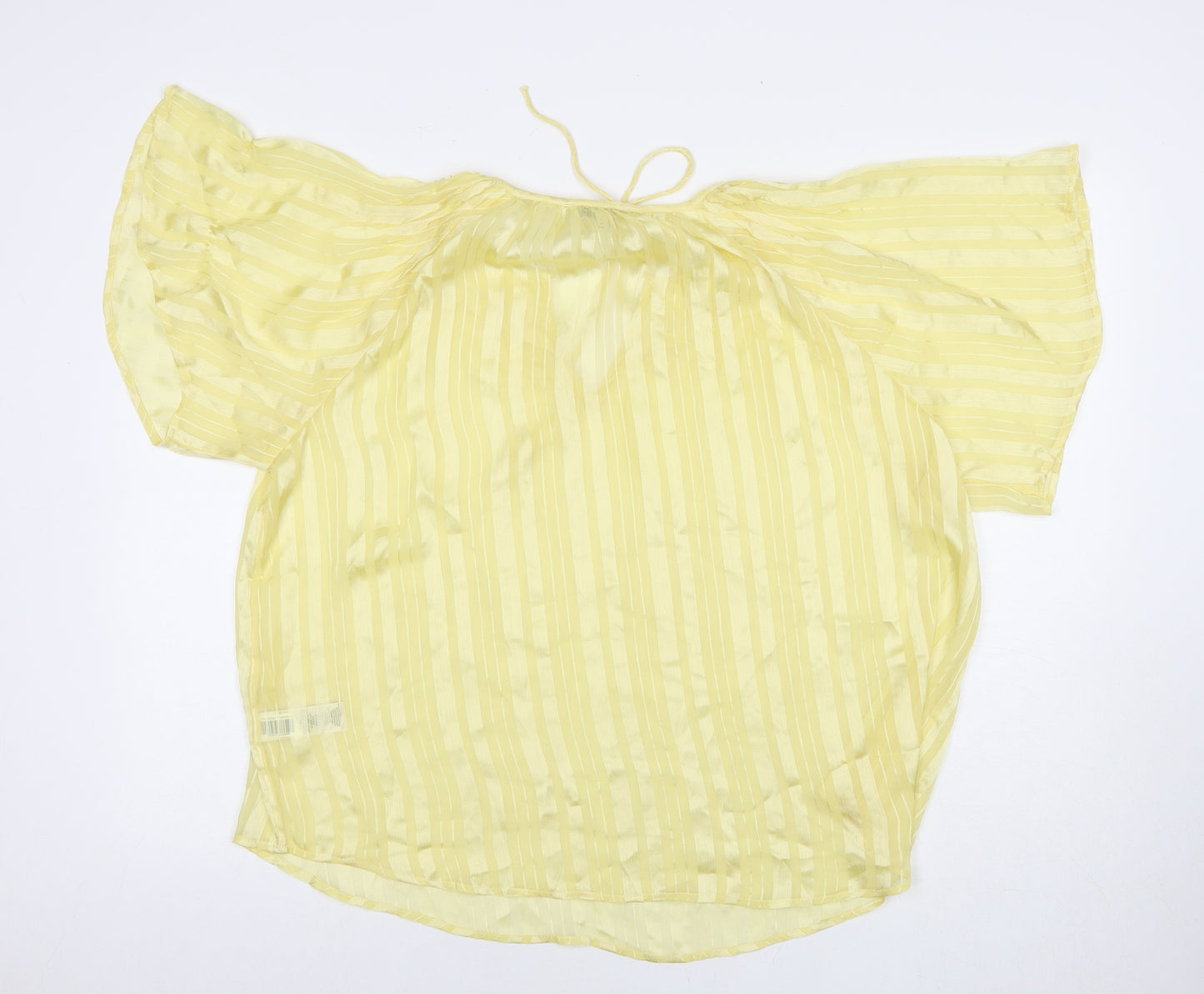 NEXT Womens Yellow Polyester Basic T-Shirt Size 10 V-Neck