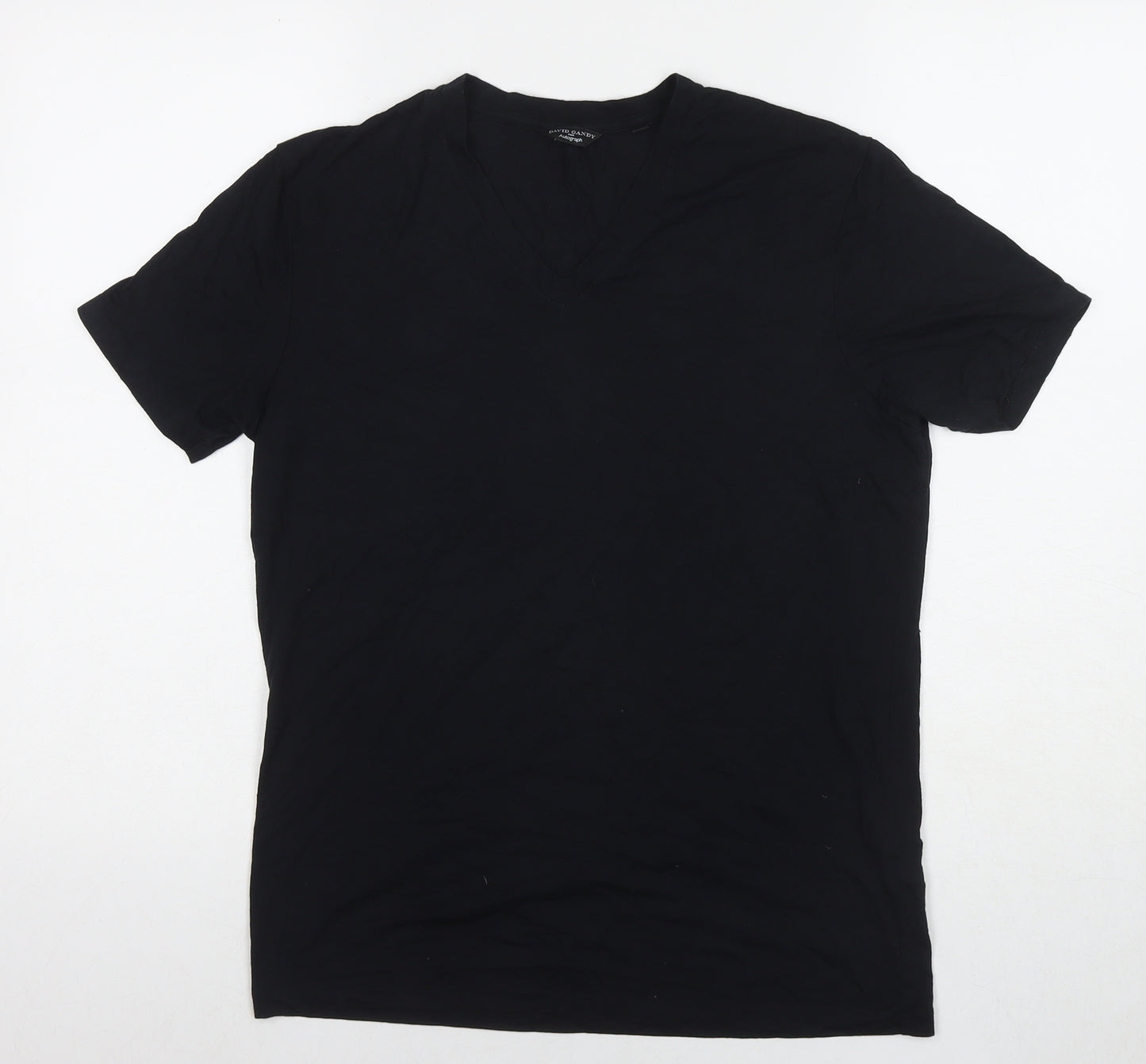 Autograph Mens Black Modal T-Shirt Size M V-Neck