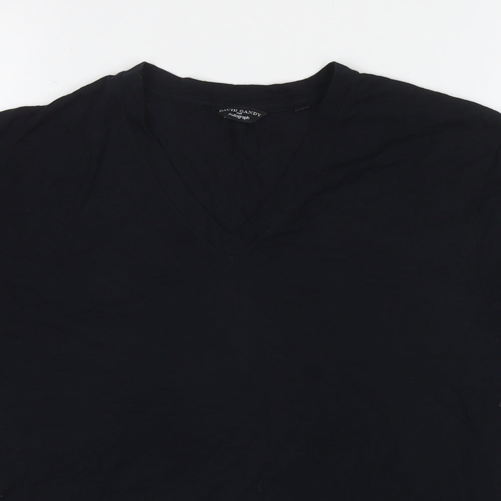 Autograph Mens Black Modal T-Shirt Size M V-Neck