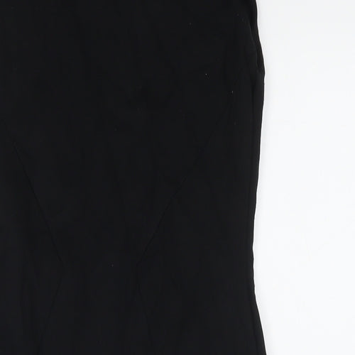 Marks and Spencer Womens Black Viscose A-Line Size 8 Round Neck Pullover