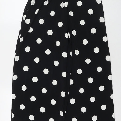 Zara Womens Black Polka Dot Polyester Trousers Size S L24 in Regular