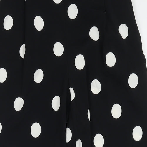 Zara Womens Black Polka Dot Polyester Trousers Size S L24 in Regular