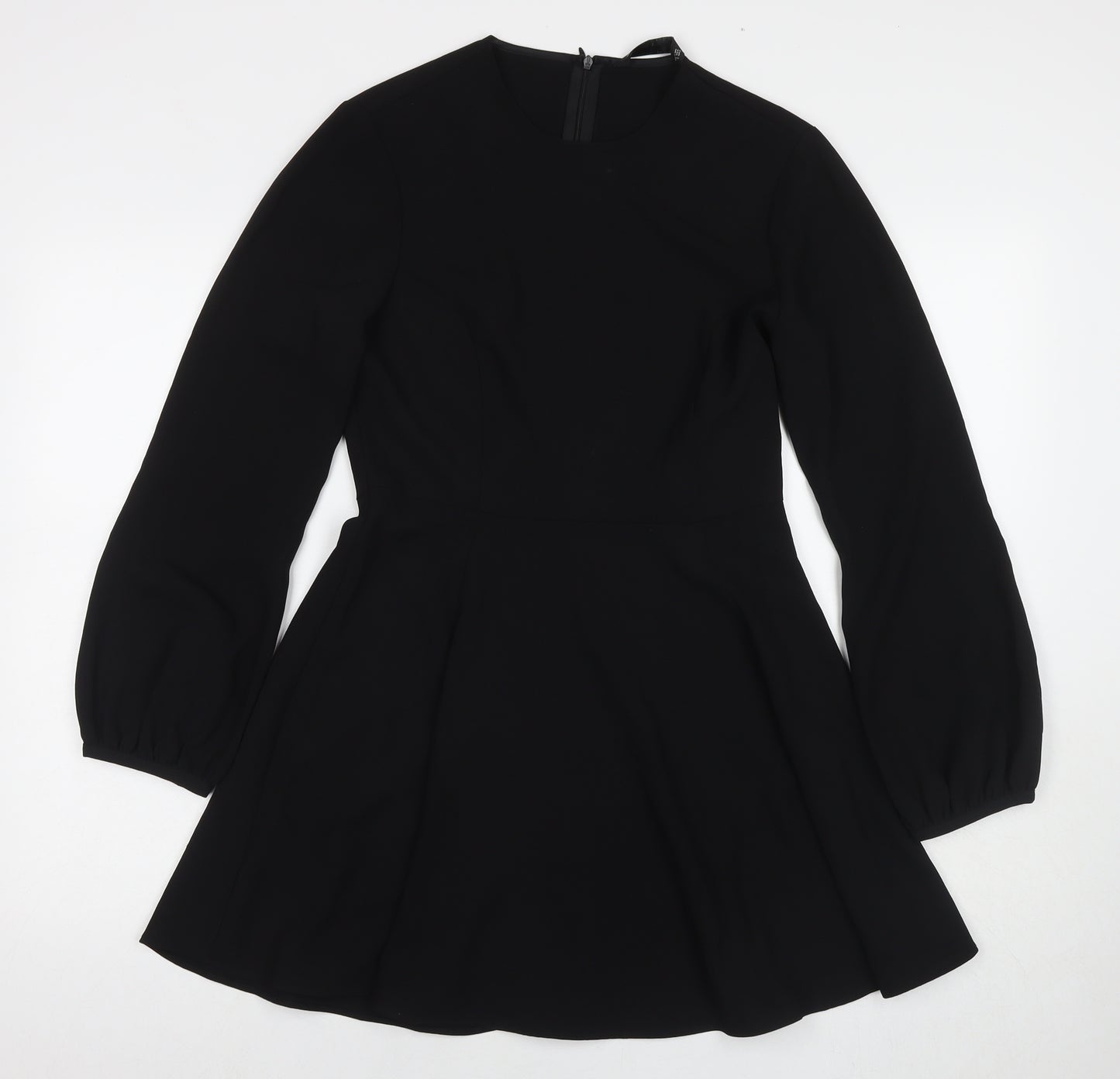 Zara Womens Black Polyester Fit & Flare Size S Round Neck Pullover