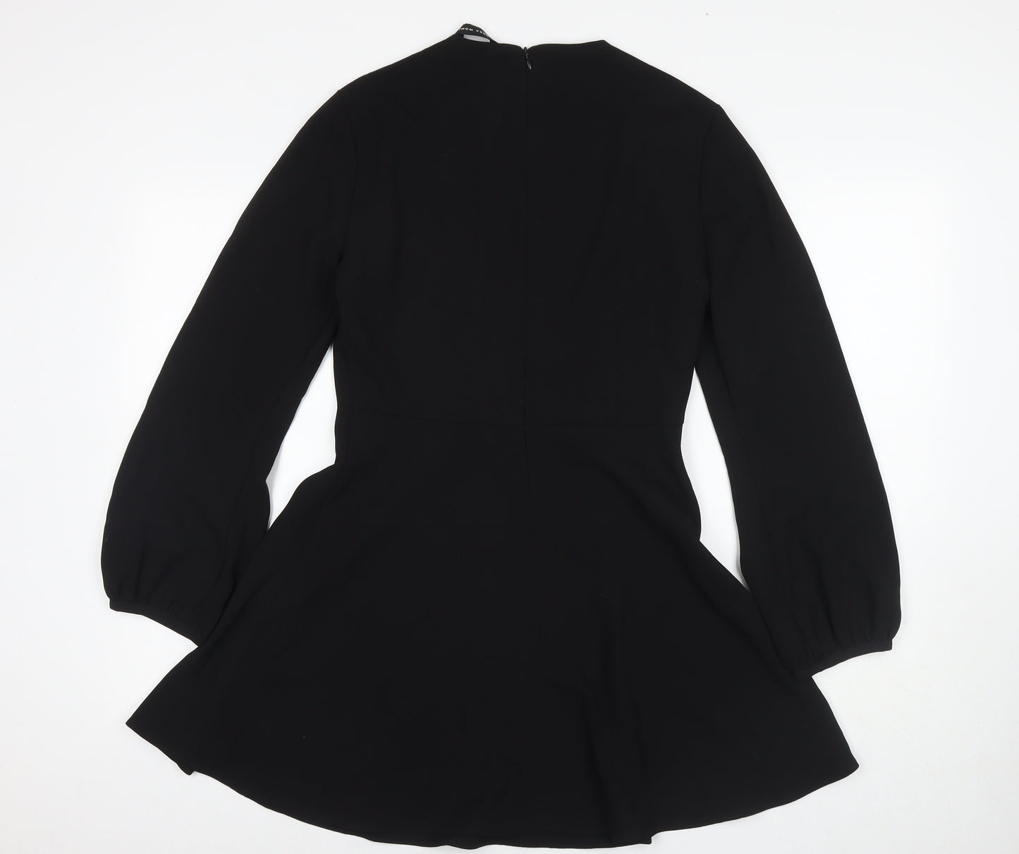 Zara Womens Black Polyester Fit & Flare Size S Round Neck Pullover