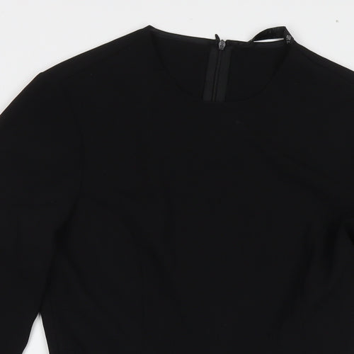 Zara Womens Black Polyester Fit & Flare Size S Round Neck Pullover