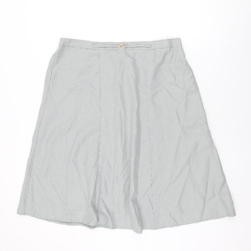 Damart Womens Grey Geometric Polyester Swing Skirt Size 20