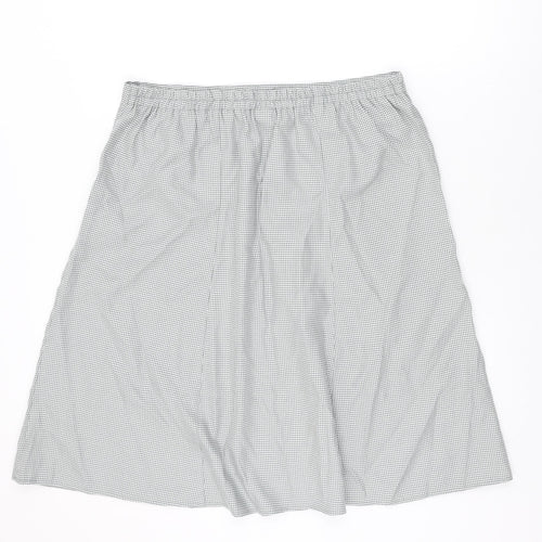 Damart Womens Grey Geometric Polyester Swing Skirt Size 20