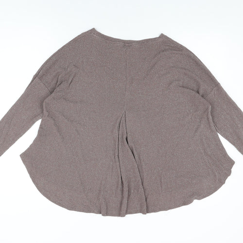 NEXT Womens Brown Viscose Basic T-Shirt Size 10 Round Neck
