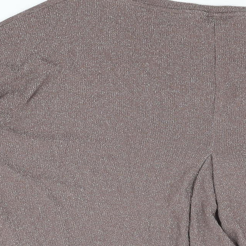 NEXT Womens Brown Viscose Basic T-Shirt Size 10 Round Neck