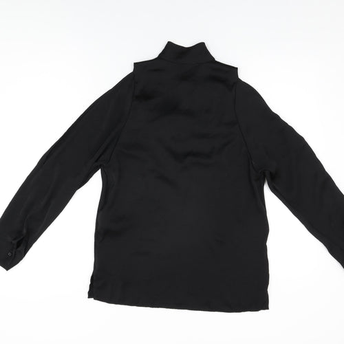 Warehouse Womens Black Polyester Basic Blouse Size 8 Cowl Neck