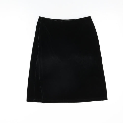 Marks and Spencer Womens Black Polyester A-Line Skirt Size 10