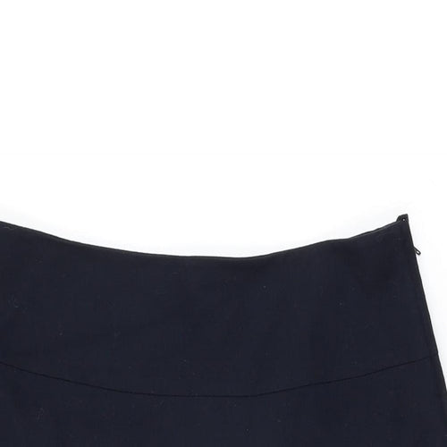 NEXT Womens Black Geometric Wool Swing Skirt Size 12 Zip