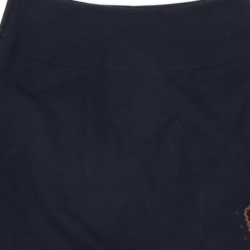 NEXT Womens Black Geometric Wool Swing Skirt Size 12 Zip