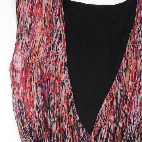 Marks and Spencer Womens Black Geometric Polyester Basic Blouse Size 12 Round Neck