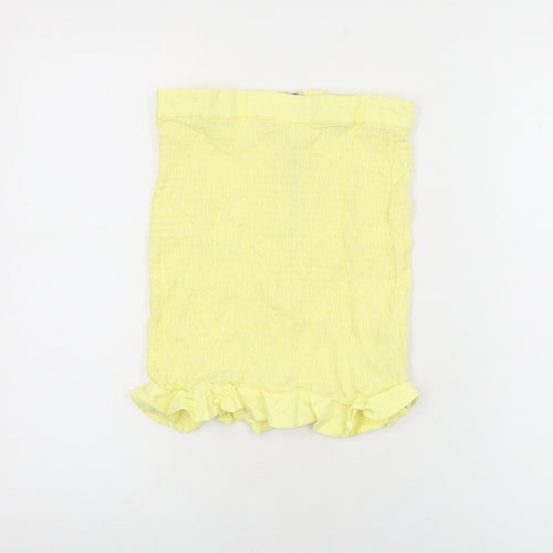 Oh Polly Womens Yellow Rayon Mini Skirt Size 10 Zip