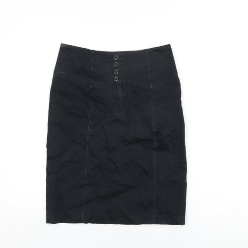 Red Herring Womens Black Polyester Straight & Pencil Skirt Size 10 Zip
