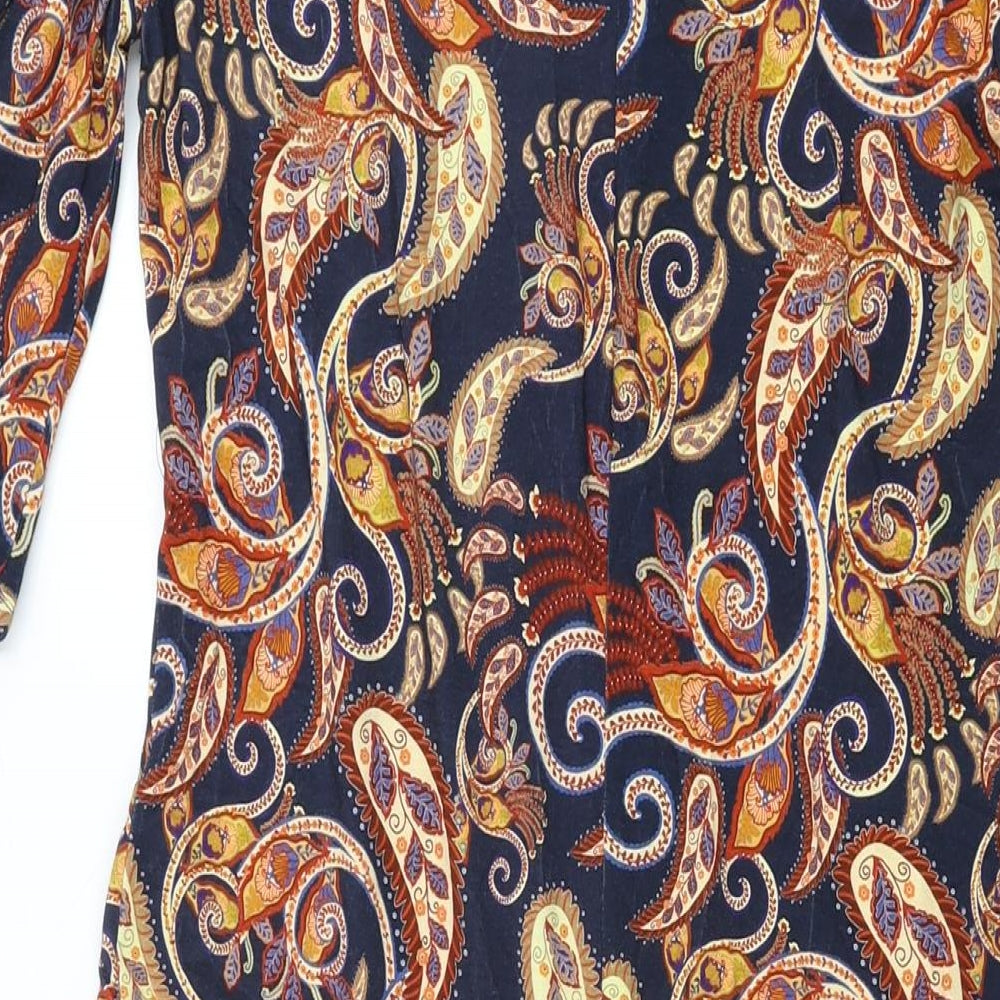 Joe Browns Womens Blue Paisley Viscose A-Line Size 14 Round Neck Pullover
