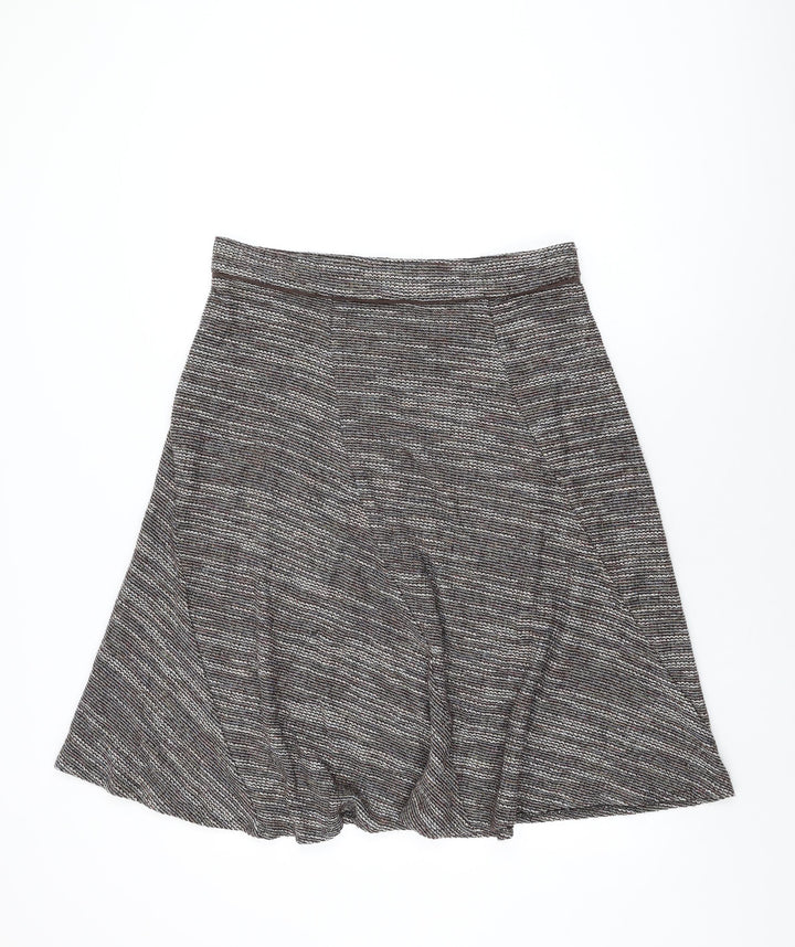 Marks and Spencer Womens Brown Polyester Swing Skirt Size 16