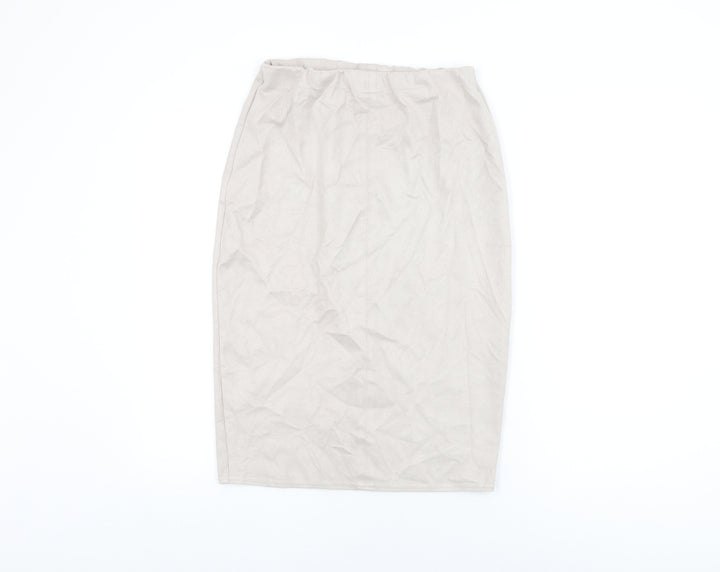 River Island Womens Beige Polyester Straight & Pencil Skirt Size 12
