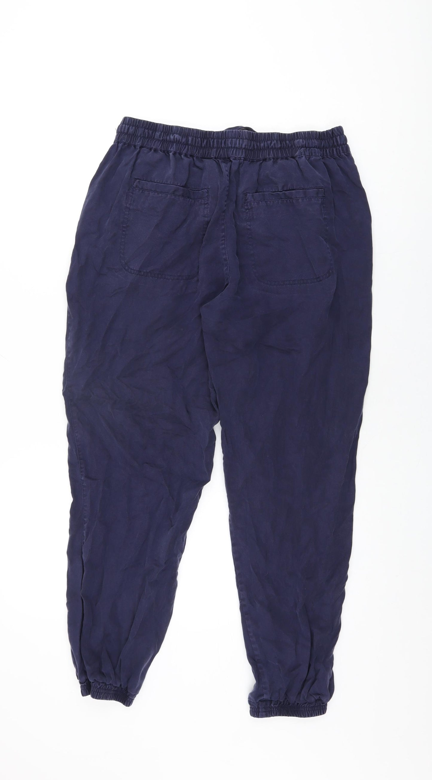 Fat Face Womens Blue Lyocell Trousers Size 12 L28 in Regular Drawstring