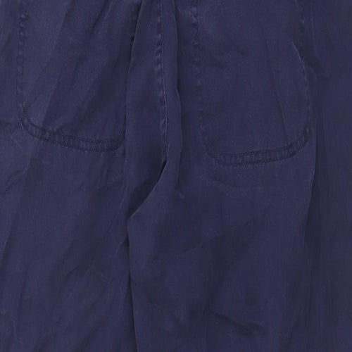 Fat Face Womens Blue Lyocell Trousers Size 12 L28 in Regular Drawstring