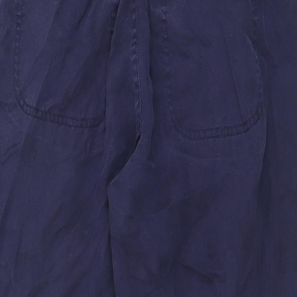 Fat Face Womens Blue Lyocell Trousers Size 12 L28 in Regular Drawstring