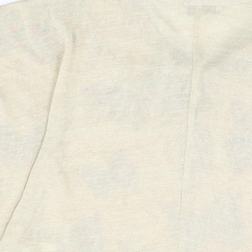 Apricot Womens Beige Geometric Polyester Basic T-Shirt Size S V-Neck - Size S/M
