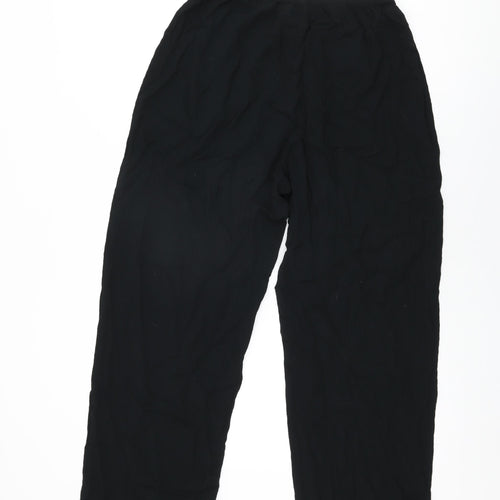 Marks and Spencer Womens Black Viscose Trousers Size 12 L29.5 in Regular