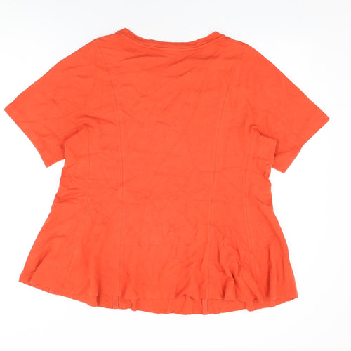 Jigsaw Womens Red Viscose Basic T-Shirt Size L Round Neck