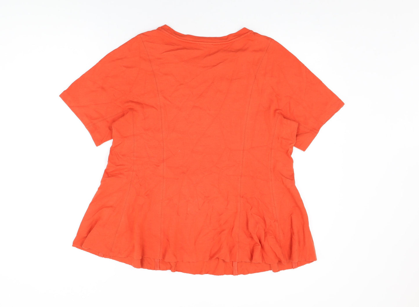 Jigsaw Womens Red Viscose Basic T-Shirt Size L Round Neck