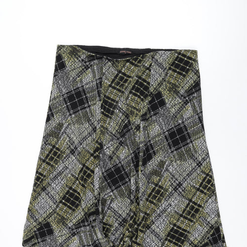 Anna Rose Womens Black Plaid Polyester Swing Skirt Size 20