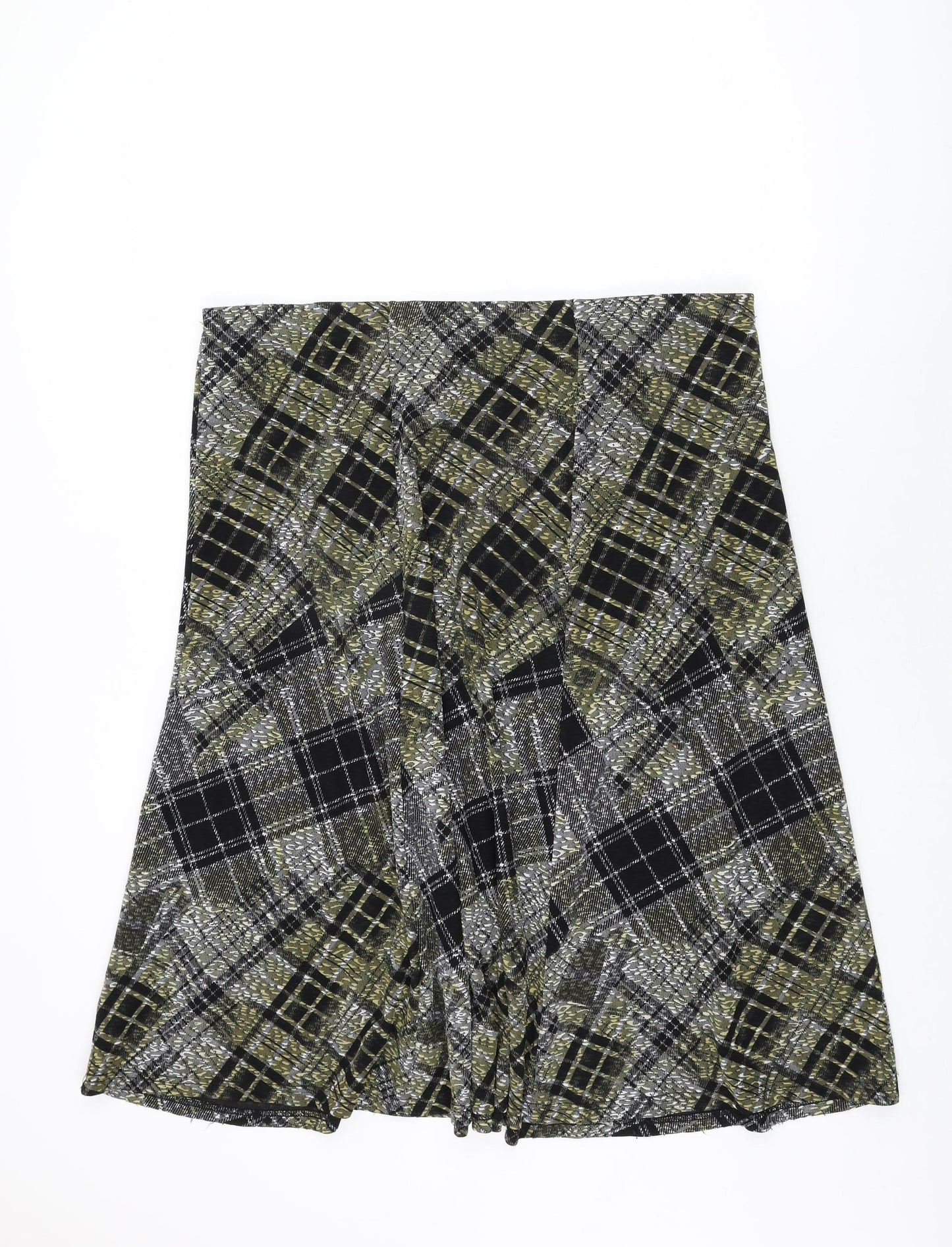 Anna Rose Womens Black Plaid Polyester Swing Skirt Size 20