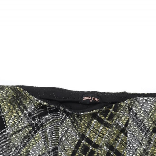 Anna Rose Womens Black Plaid Polyester Swing Skirt Size 20