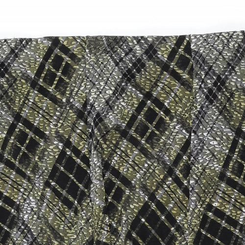 Anna Rose Womens Black Plaid Polyester Swing Skirt Size 20