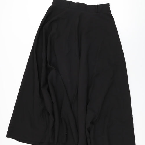 VETEKS Womens Black Polyester Swing Skirt Size 12 Zip