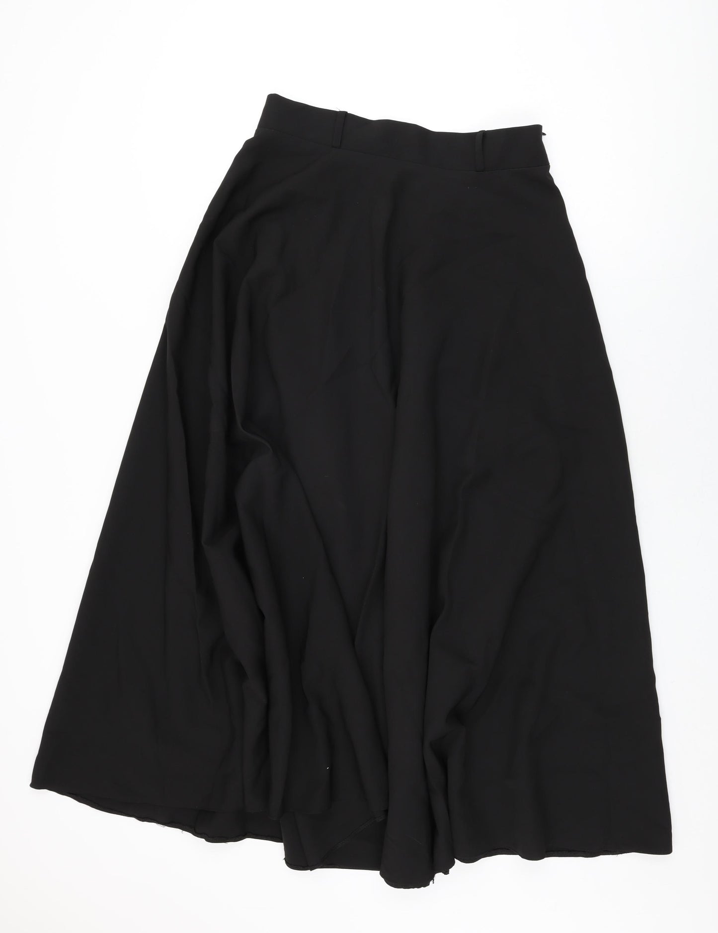 VETEKS Womens Black Polyester Swing Skirt Size 12 Zip