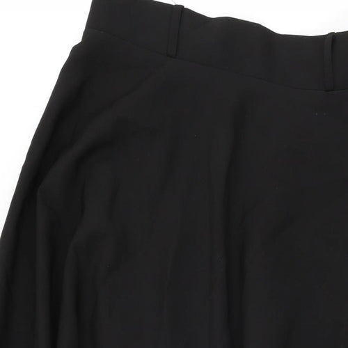 VETEKS Womens Black Polyester Swing Skirt Size 12 Zip