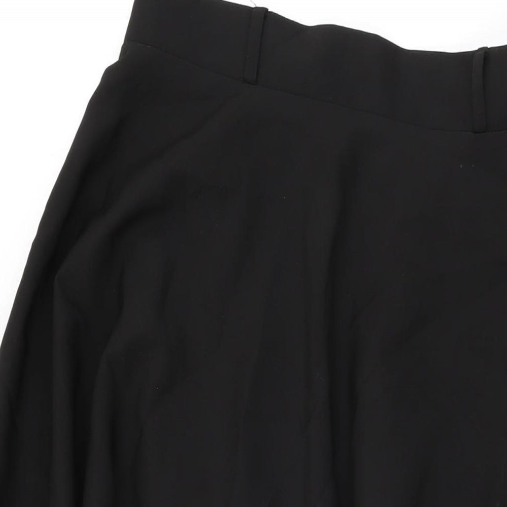 VETEKS Womens Black Polyester Swing Skirt Size 12 Zip