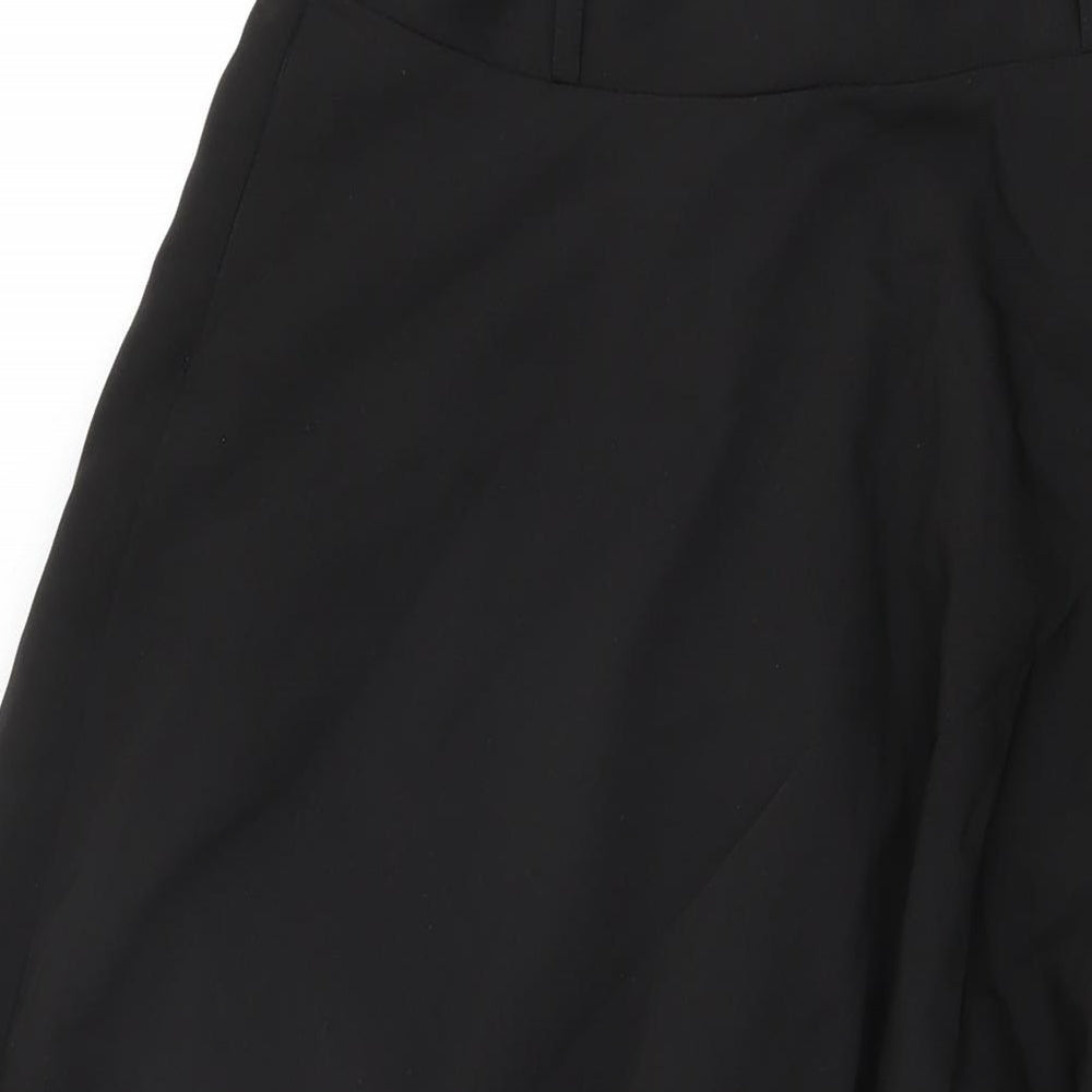VETEKS Womens Black Polyester Swing Skirt Size 12 Zip