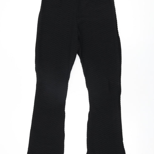 Pink Vanilla Womens Black Polyester Trousers Size 12 L30 in Regular