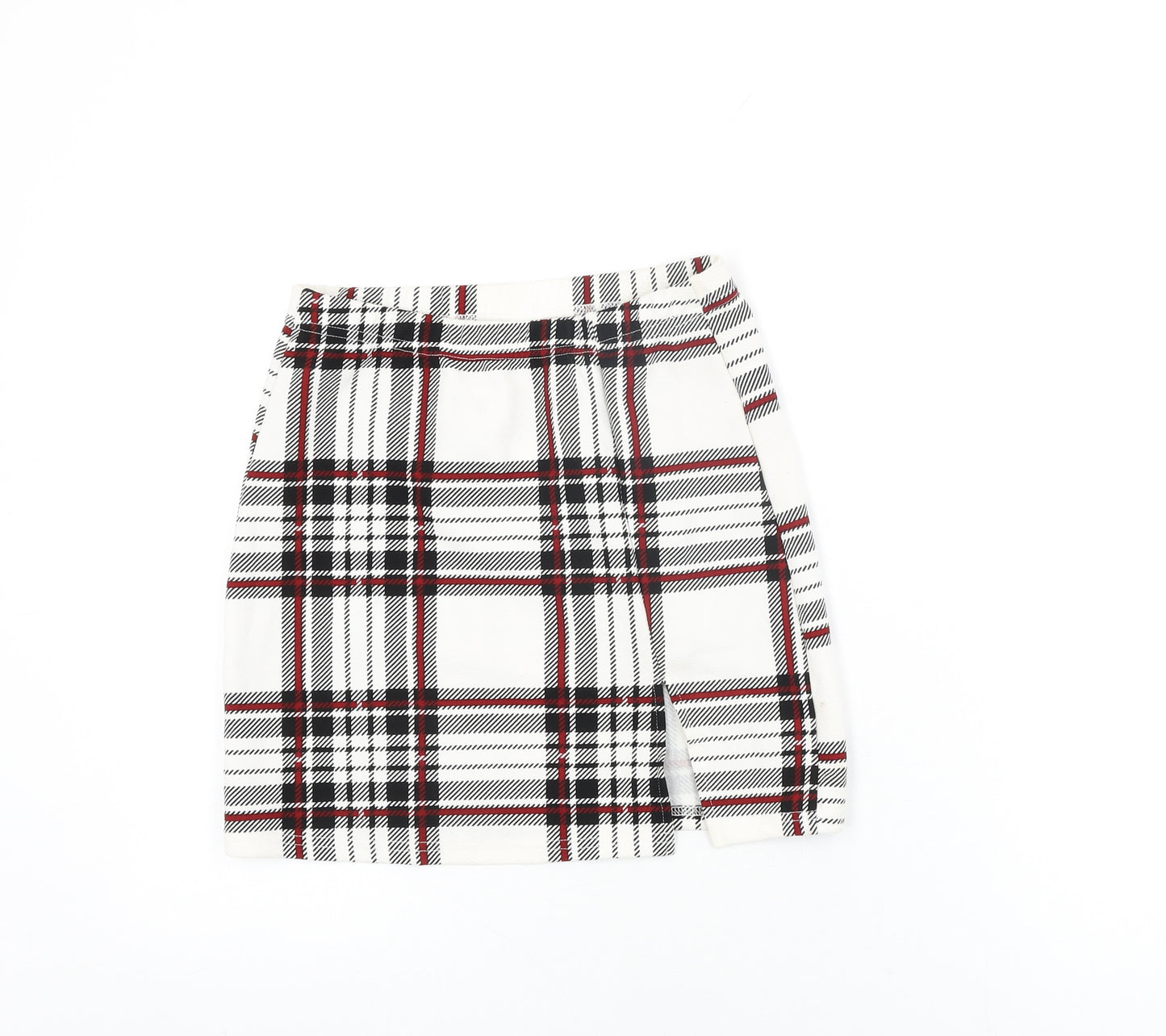 Joocy Babi Womens White Plaid Cotton Mini Skirt Size XS