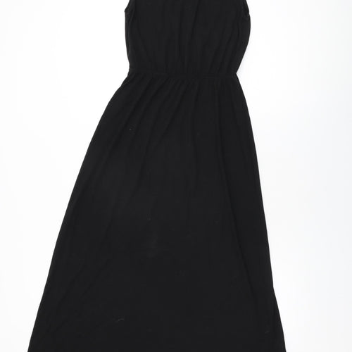 H&M Womens Black Polyester Maxi Size XS Round Neck Pullover