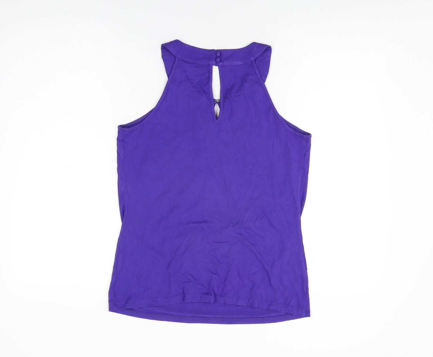 Julien Macdonald Womens Purple Viscose Basic T-Shirt Size 12 Round Neck