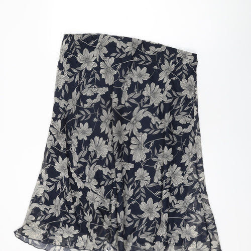 Isle Womens Blue Floral Polyester Swing Skirt Size 20