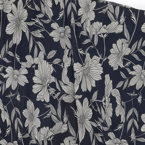 Isle Womens Blue Floral Polyester Swing Skirt Size 20