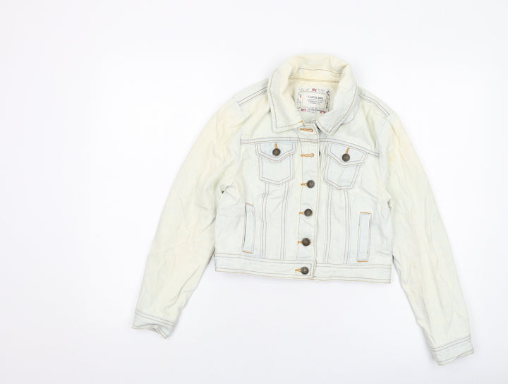 I Love H81 Womens Blue Jacket Size S Button
