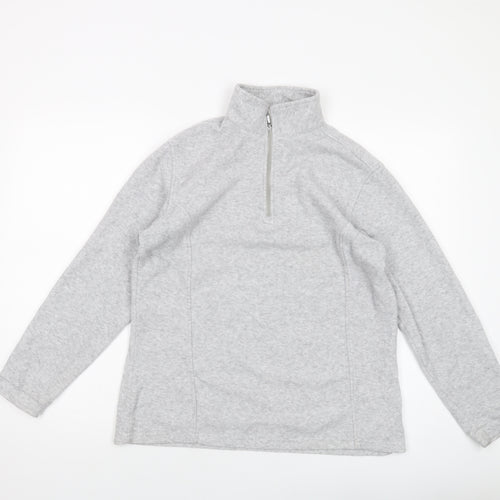 Wannabee Womens Grey Polyester Pullover Sweatshirt Size XL Zip