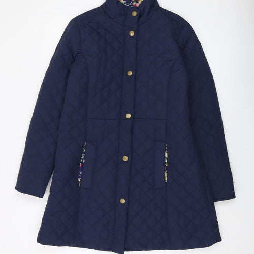 Betty Kay Womens Blue Quilted Jacket Size 12 Snap